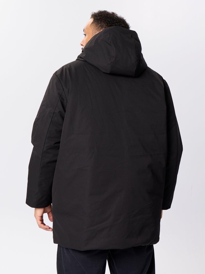 Unie parka met capuchon Zwart - Kiabi