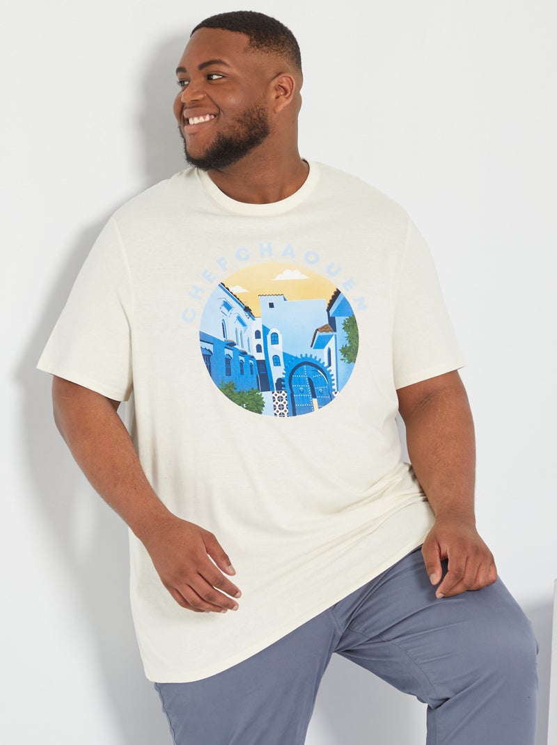 Uniseks Chefchaouen-T-shirt WIT - Kiabi