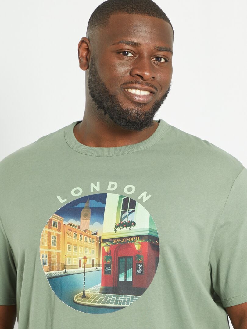 Uniseks Londen-T-shirt van jersey GRIJS - Kiabi