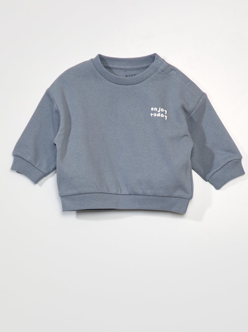 Uniseks, oversized sweater van joggingstof BLAUW - Kiabi