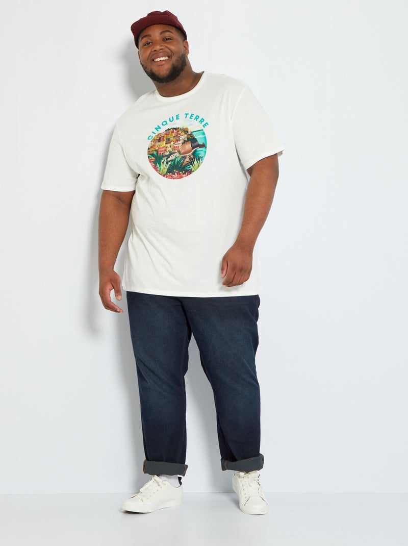 Uniseks T-shirt van jersey WIT - Kiabi