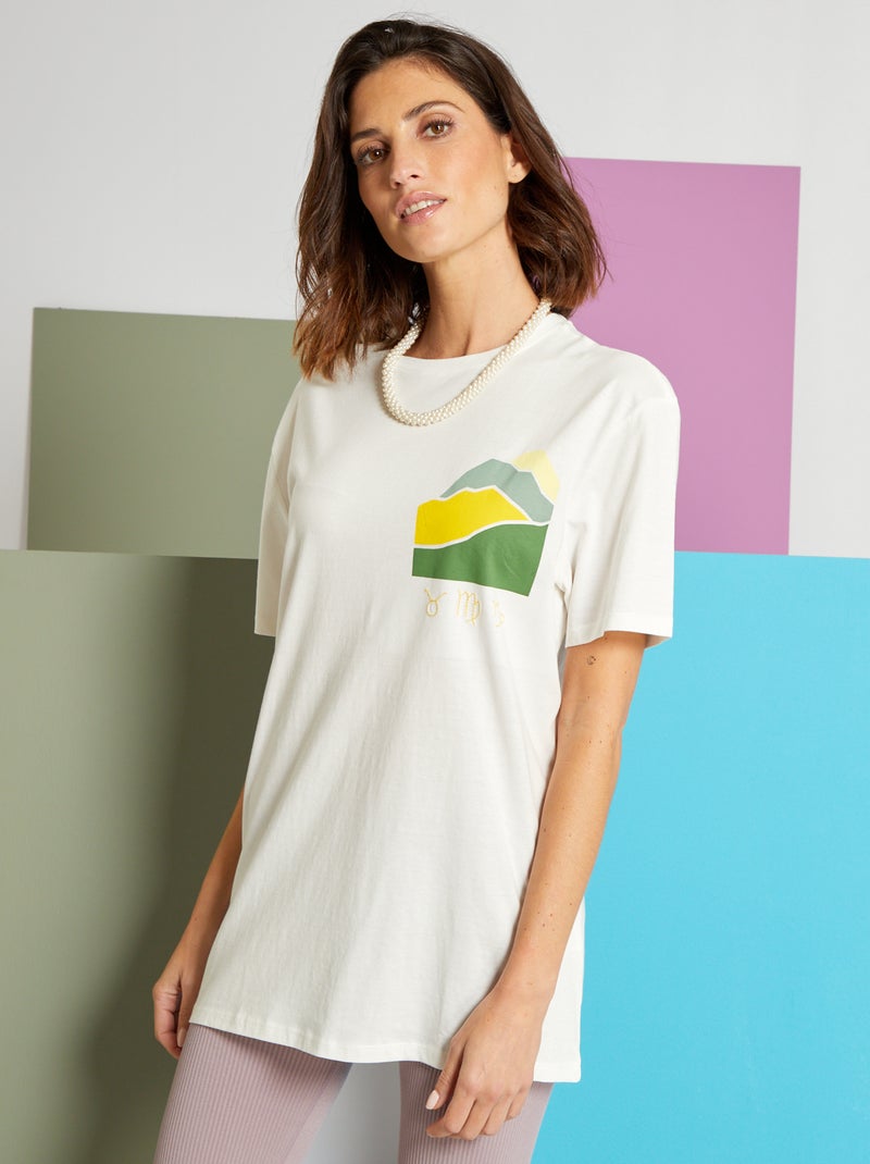 Uniseks T-shirt WIT - Kiabi
