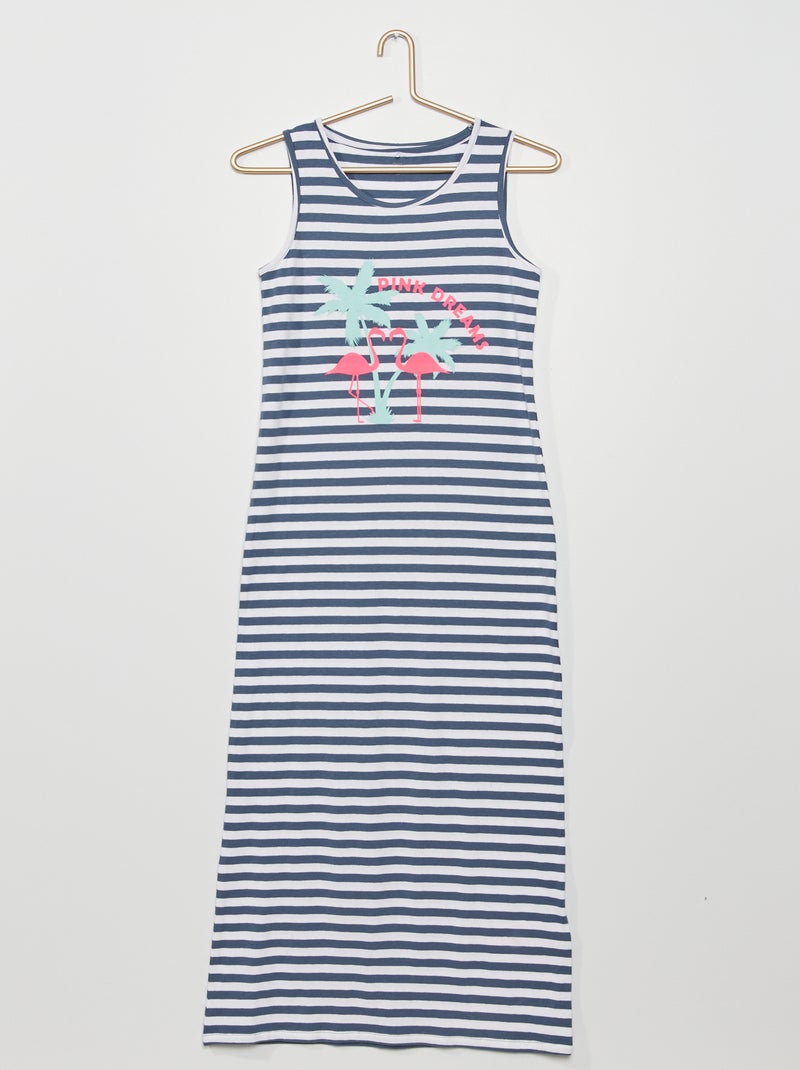 Veelkleurige, lange jurk BLAUW - Kiabi