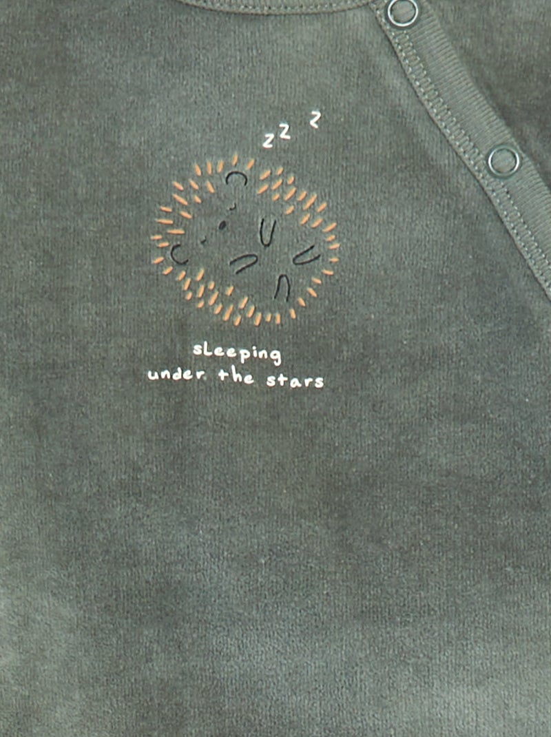 Velours pyjama - 2-delige set Wit - Kiabi