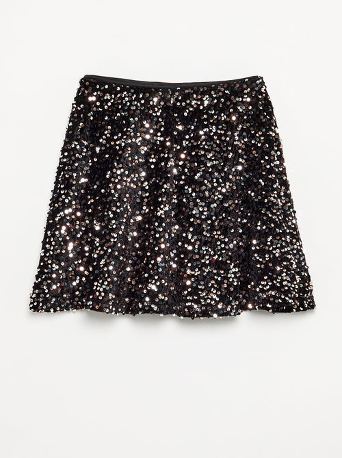 Velours rok met pailletten - Kiabi