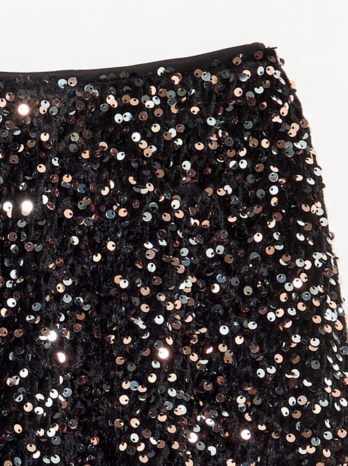 Velours rok met pailletten - Kiabi
