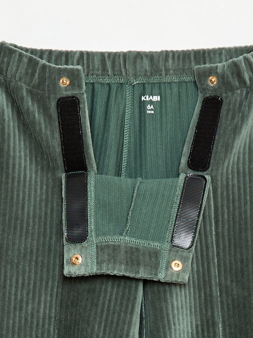 Veloursbroek met dubbele opening met drukknopen - gemakkelijk aan te trekken collectie - Kiabi