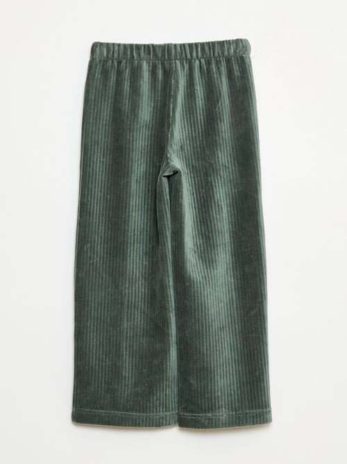 Veloursbroek met dubbele opening met drukknopen - gemakkelijk aan te trekken collectie - Kiabi