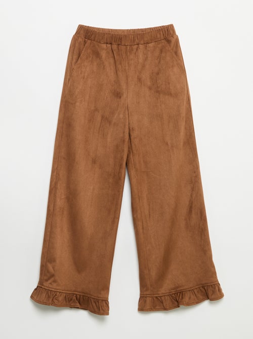 Velourspantalon met wijde pijpen - Kiabi