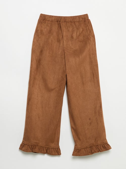 Velourspantalon met wijde pijpen - Kiabi