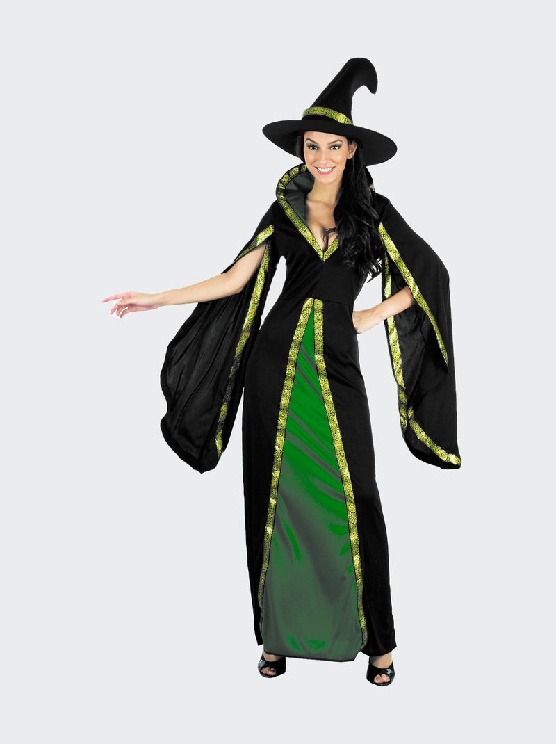 Verkleedkleding: heksenjurk + -hoed zwart / groen - Kiabi