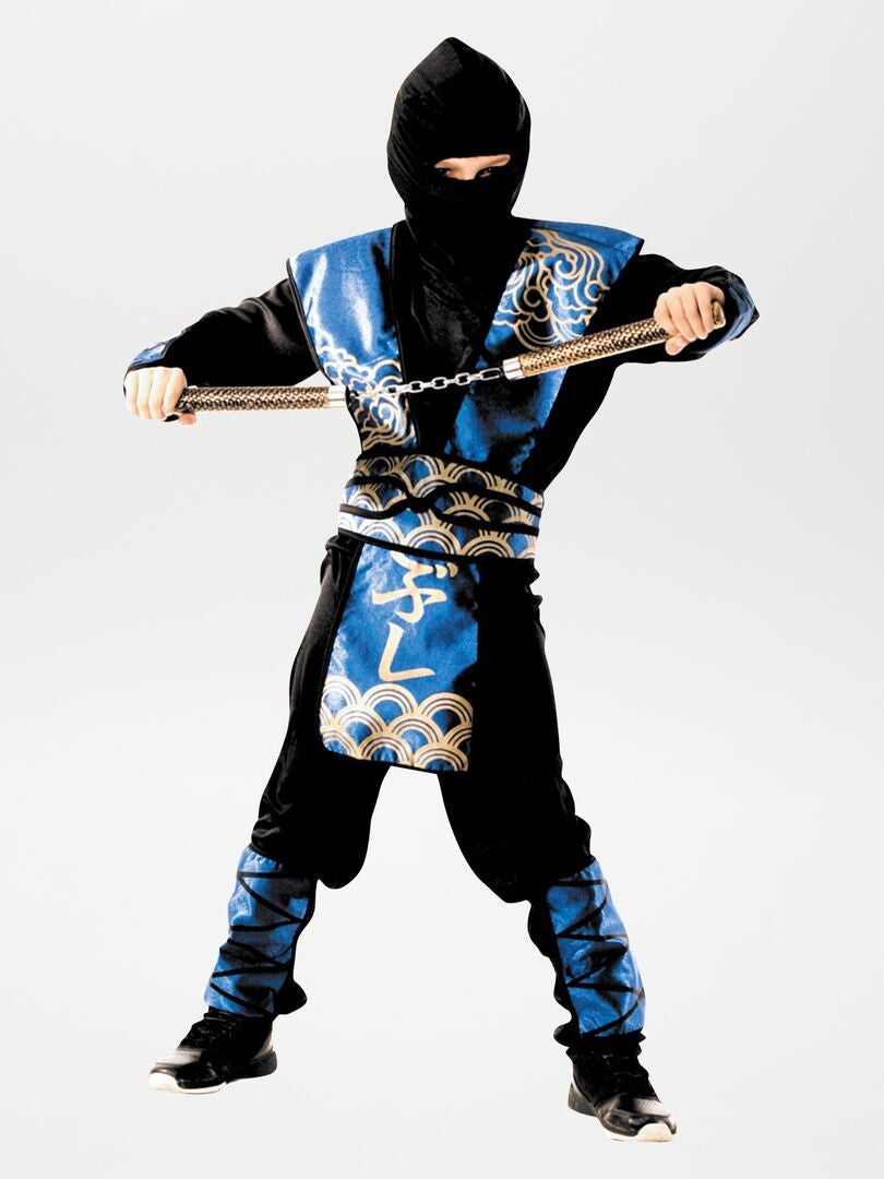 Verkleedkleding 'ninja' zwart / blauw - Kiabi
