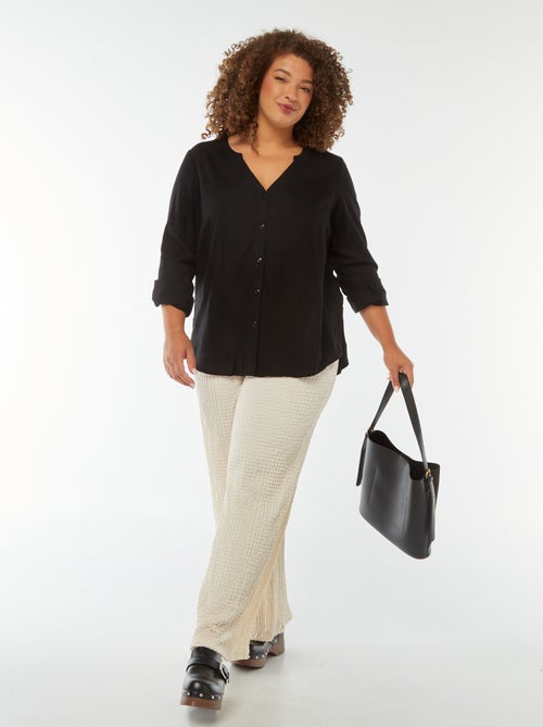 Veromoda | Blouse van gemengd linnen - Kiabi