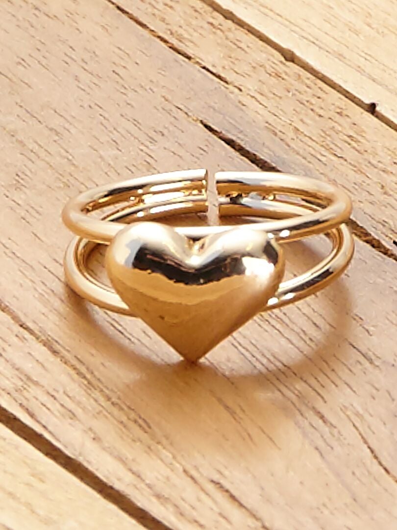 Verstelbare ring met hartje BIEGE - Kiabi