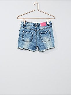 Verwassen short met borduurwerk - Kiabi