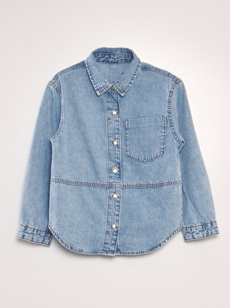 Verwassen spijkerhemd BLAUW - Kiabi