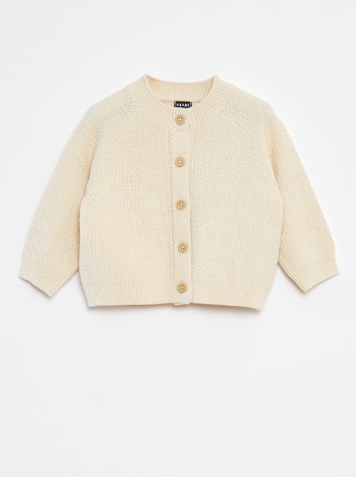 Vest in eenvoudige ribbelsteek met knoopsluiting - Kiabi