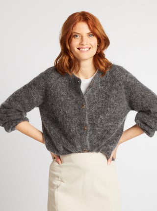 Vest in wol- en mohairmix