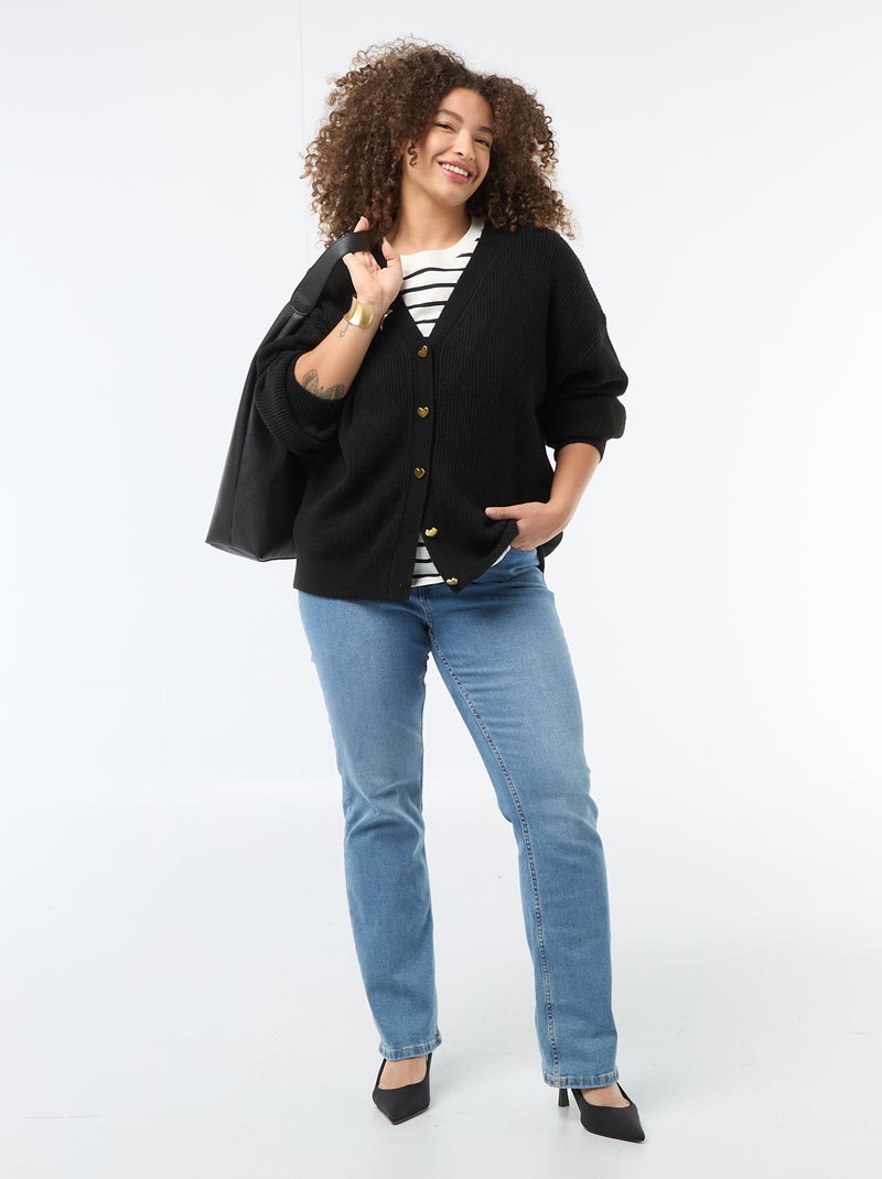 Vest met hartvormige knoopsluiting Zwart - Kiabi