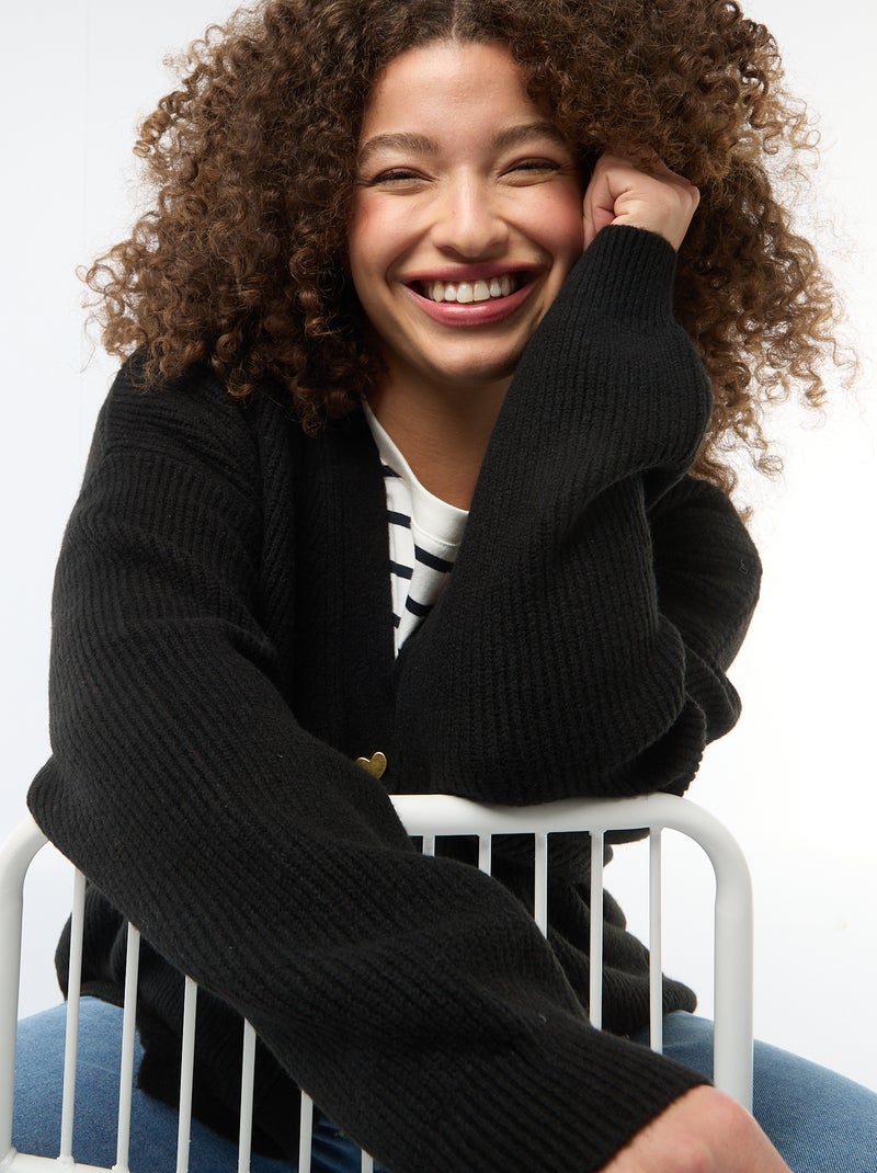 Vest met hartvormige knoopsluiting Zwart - Kiabi