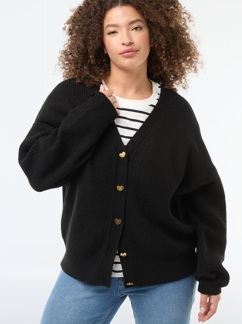 Vest met hartvormige knoopsluiting Zwart - Kiabi