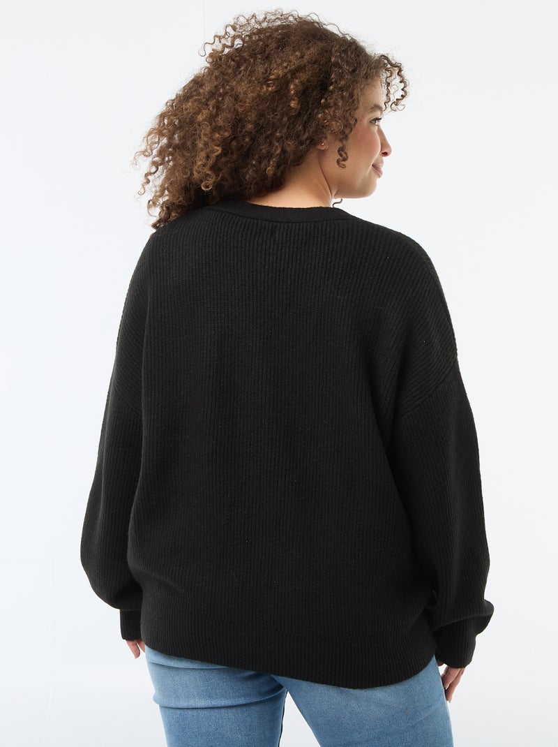 Vest met hartvormige knoopsluiting Zwart - Kiabi