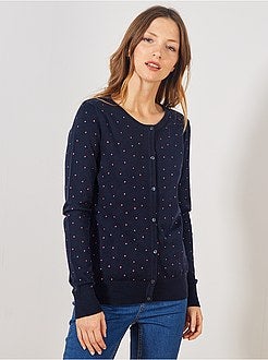 Vest met knopen van fijn tricot - Kiabi