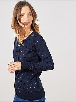 Vest met knopen van fijn tricot - Kiabi