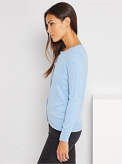 Vest met knopen van fijn tricot - Kiabi