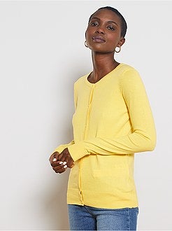 Vest met knopen van fijn tricot - Kiabi