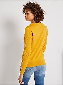 Vest met knopen van fijn tricot - Kiabi