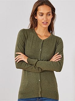 Vest met knopen van fijn tricot - Kiabi