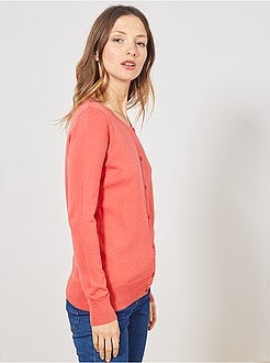 Vest met knopen van fijn tricot - Kiabi