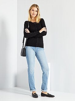 Vest met knopen van fijn tricot - Kiabi