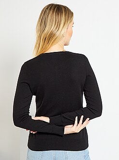 Vest met knopen van fijn tricot - Kiabi