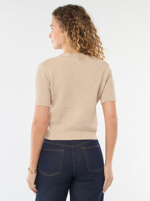 Vest met korte mouwen en fantasieknopen - Kiabi