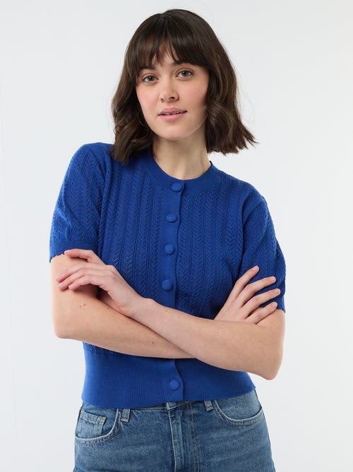 Vest met korte mouwen van ajourgebreide stof - Kiabi