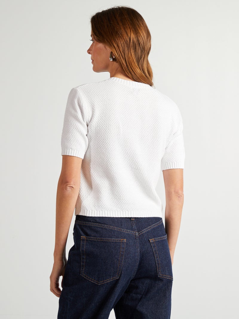 Vest met korte mouwen wit - Kiabi