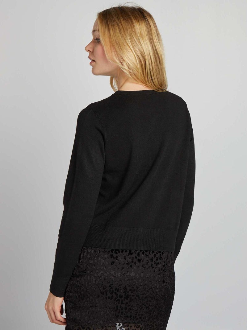 Vest met lange mouw zwart - Kiabi