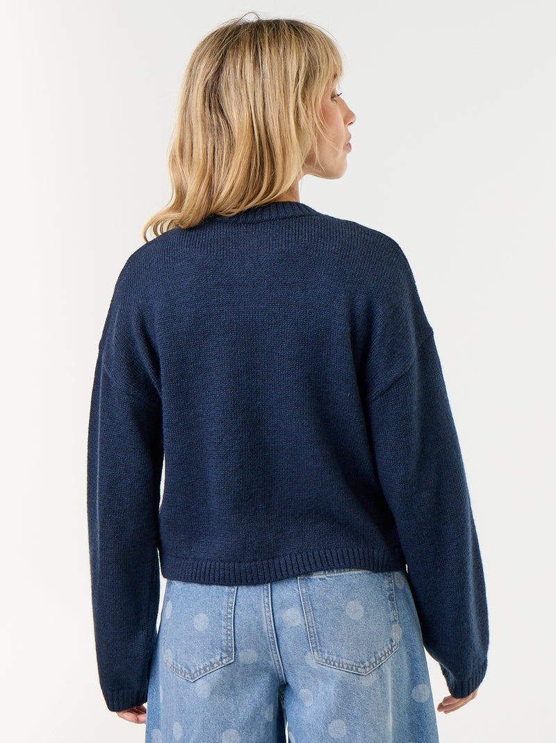Vest met lange mouwen en mandarijnsluiting Blauw - Kiabi