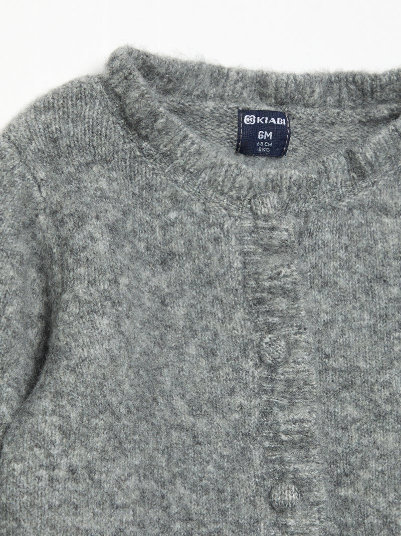 Vest met lange mouwen en ruches Grijs - Kiabi