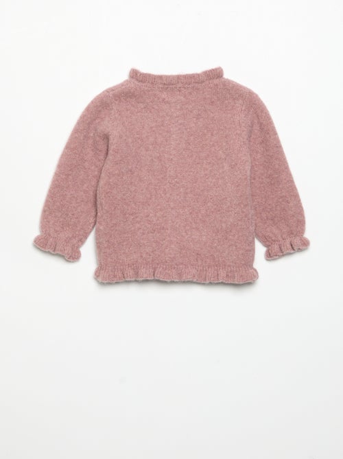 Vest met lange mouwen en ruches - Kiabi