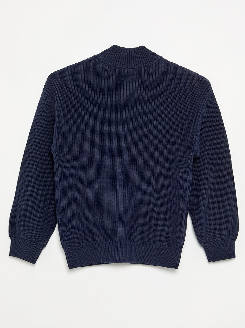 Vest met opstaande kraag en rits Blauw - Kiabi