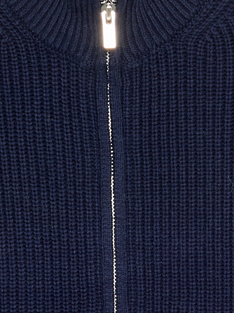 Vest met opstaande kraag en rits Blauw - Kiabi