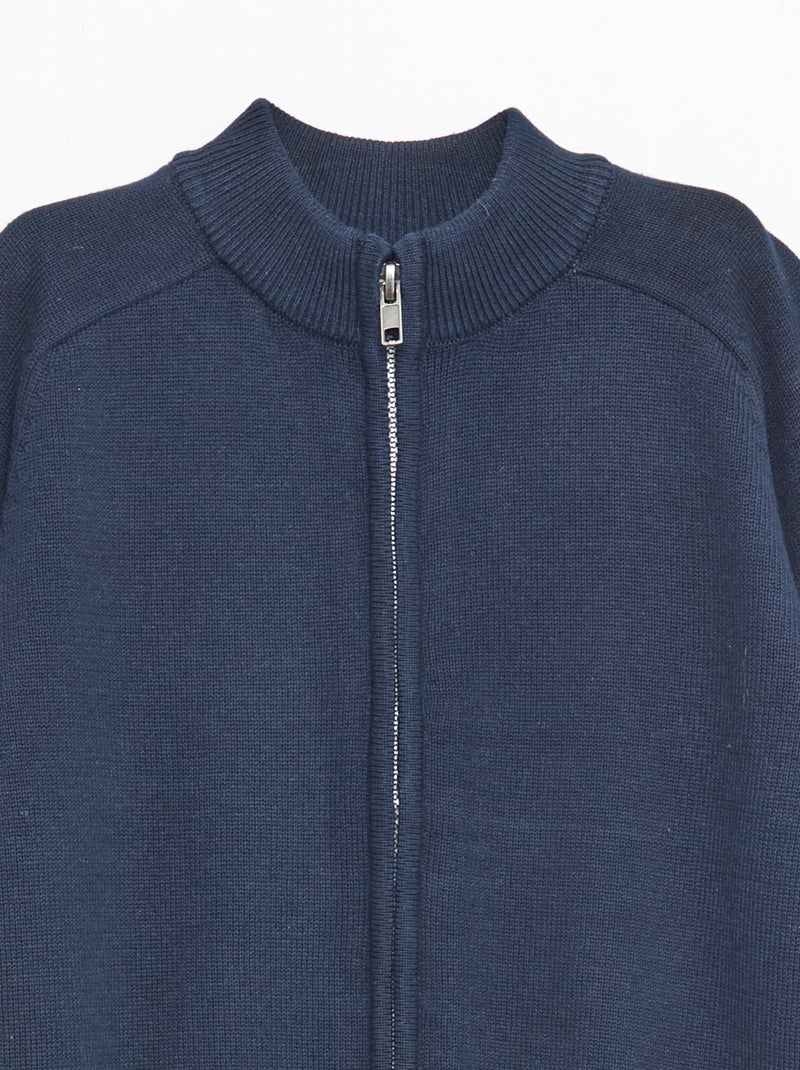 Vest met rits en opstaande kraag Blauw - Kiabi