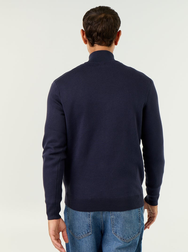 Vest met rits en opstaande kraag Blauw - Kiabi