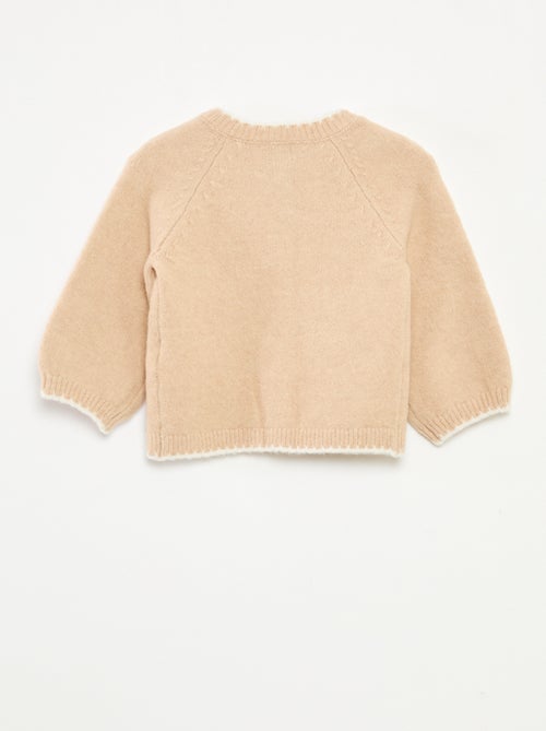 Vest met ronde hals en geborduurde bloemen - Kiabi