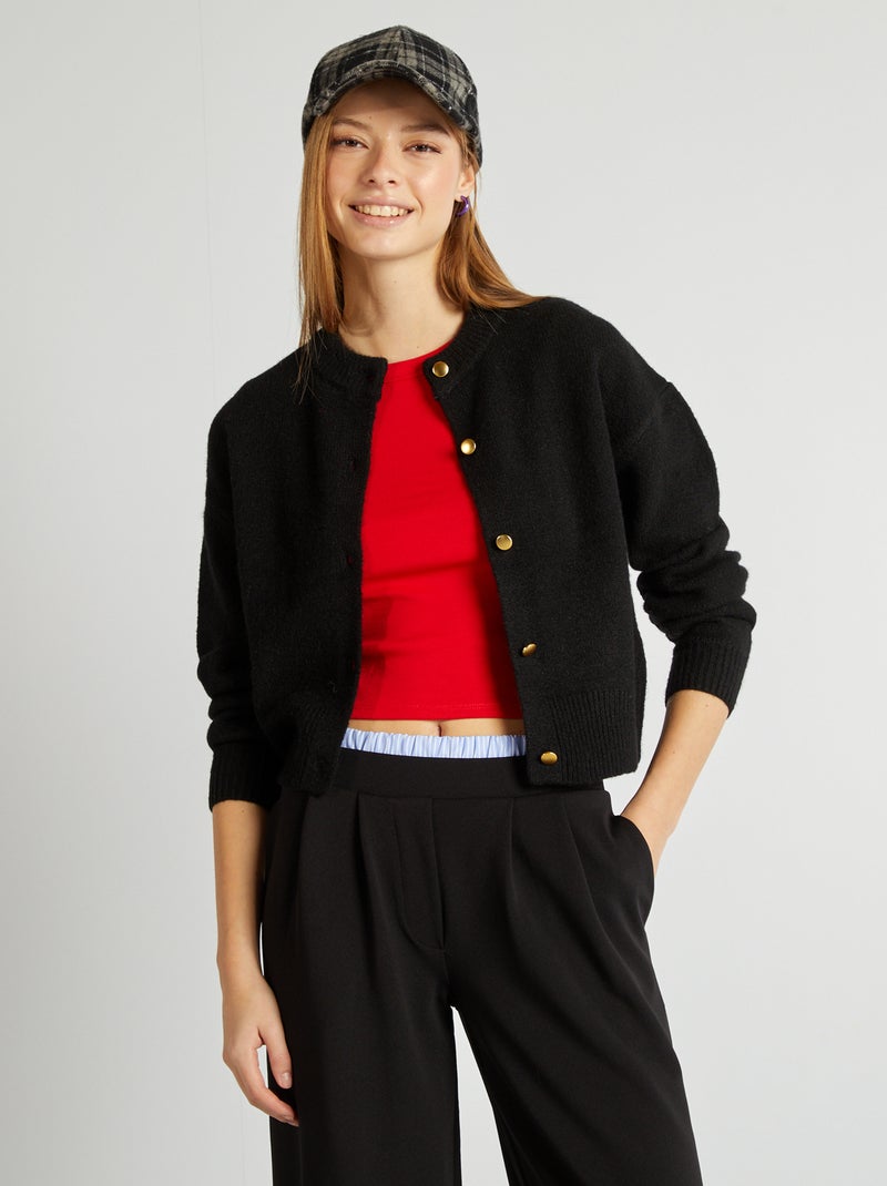 Vest met ronde hals zwart - Kiabi