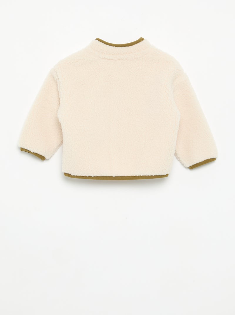 Vest met schapenvachteffect en lange mouwen Beige - Kiabi