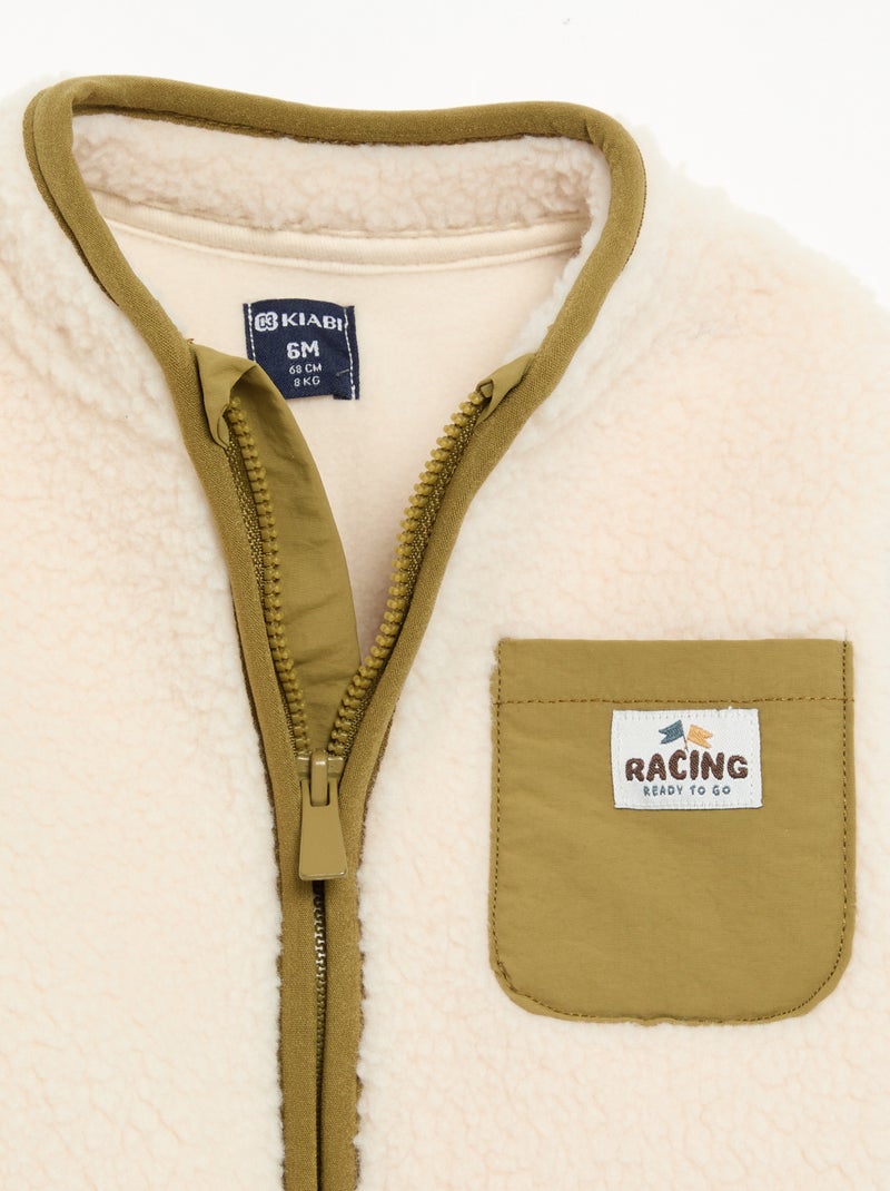 Vest met schapenvachteffect en lange mouwen Beige - Kiabi